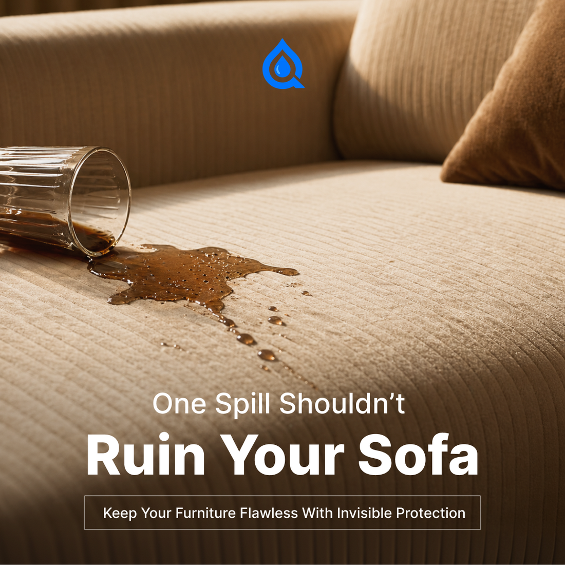 Aqua Protection furniture nanocoating service for sofa spills in Dubai