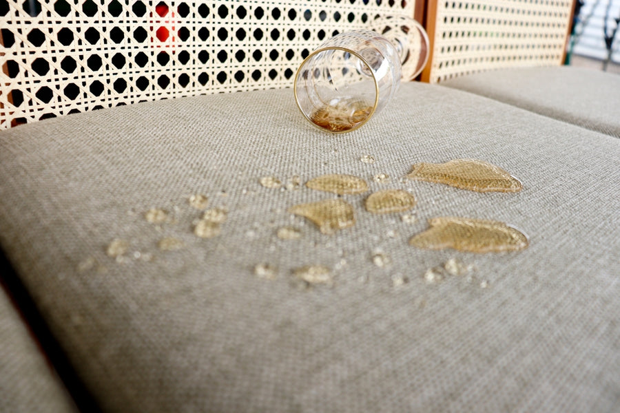 Liquid beading on nanocoated sofa fabric in Dubai