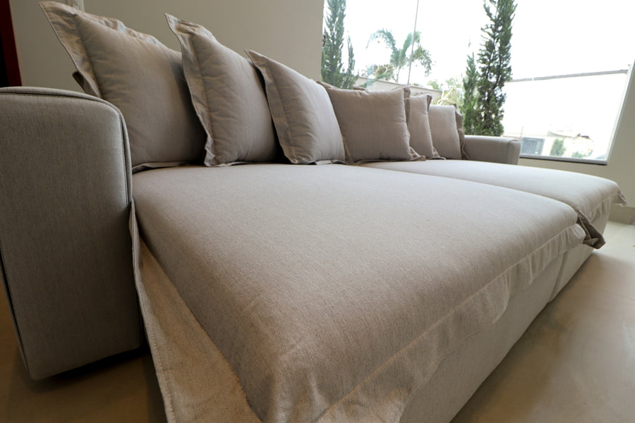 Light sofa maintained with professional furniture protection